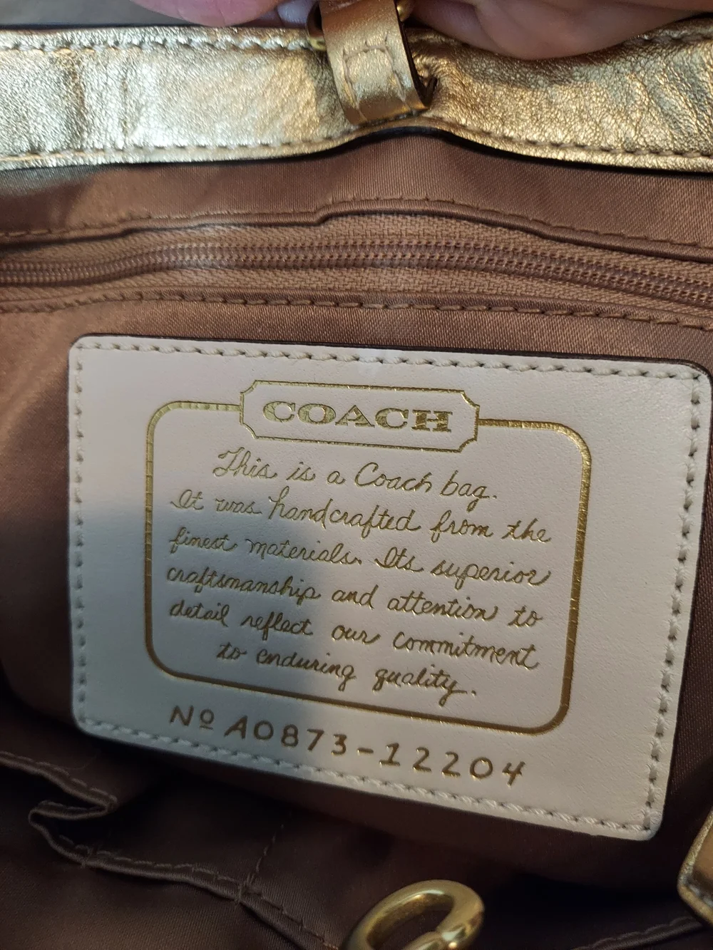 Coach Signature Stripe Floral Chrysanthemum Tote Gold Khaki Jacquard 12204